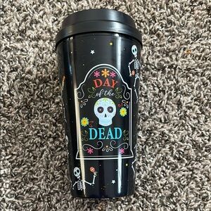 Day of the Dead Black Travel Mug